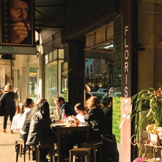 People dining at a cafe